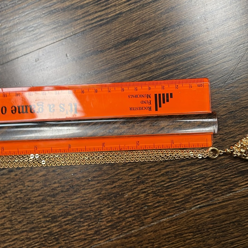 Vintage from late 60s early 70s Monet tassel necklace gold tone/new condition28” - Picture 13 of 14